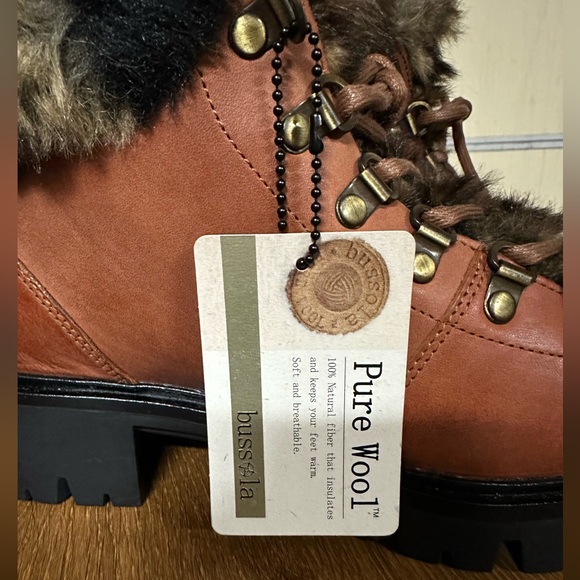 ‼️$10 - Bussola RIC Leather Women’s Winter Hiker Boots with Faux Fur Size 39 NWT - Picture 6 of 10
